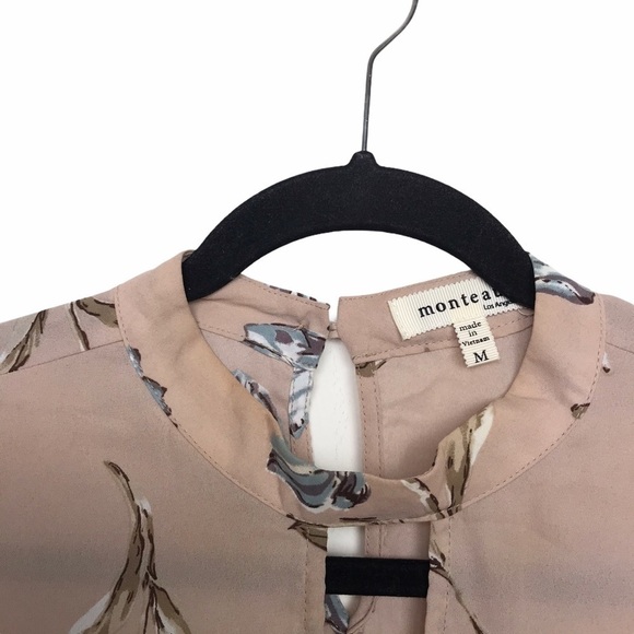 Monteau Los Angeles Floral Cold Shoulder Blouse - Picture 9 of 11